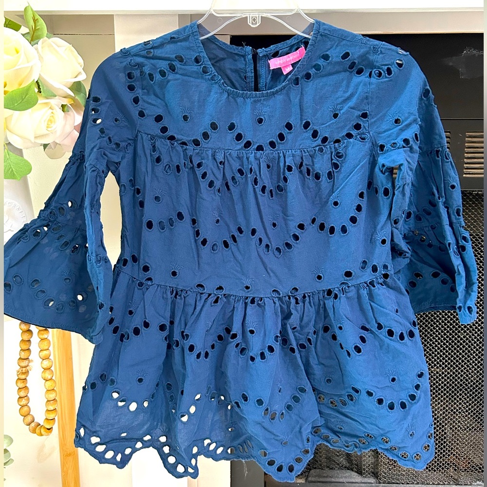 Simply Southern Eyelit Lace 100% Cotton Blouse (M)